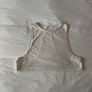 White Sleeveless Crop Top